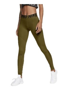 Nike Olive Green High-Waist Pro Leggings